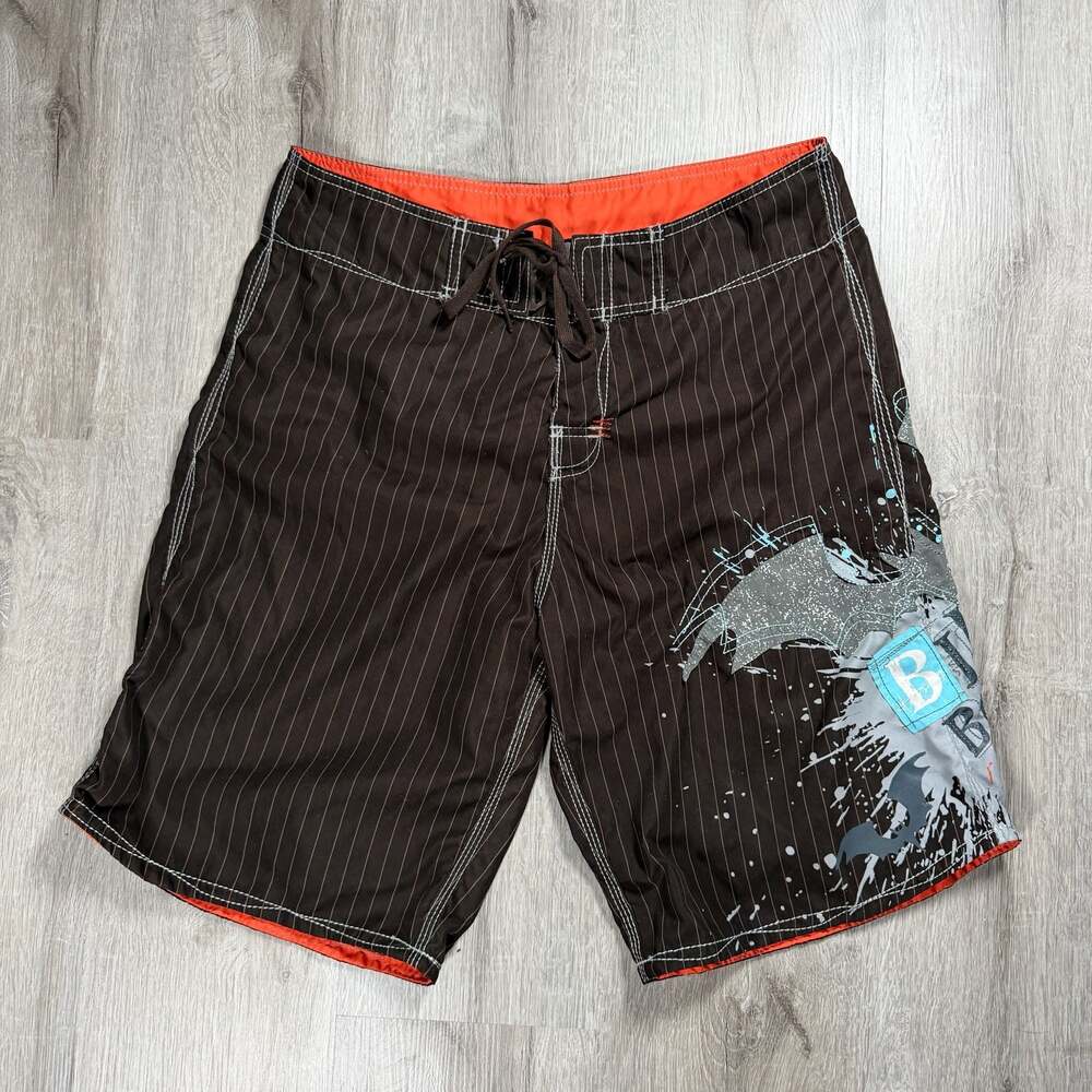 Y2K Mens Vintage Billabong Supreme Men's Pinstripe Boardshorts Size 32 Spellout